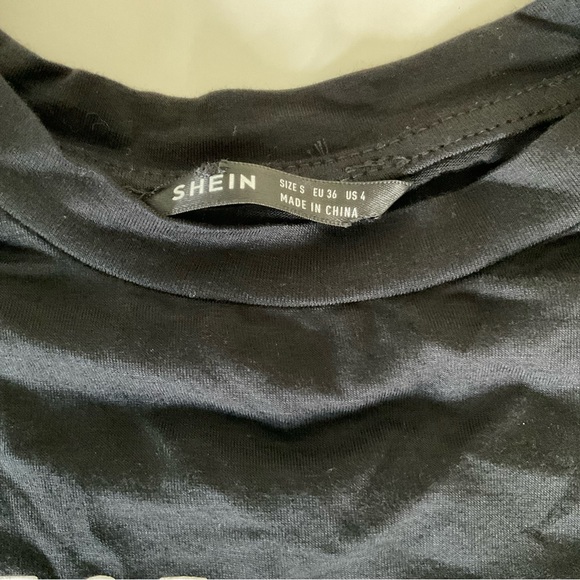 Shein C'EST LA VIE Paris Black Cropped T-shirt - Picture 5 of 7